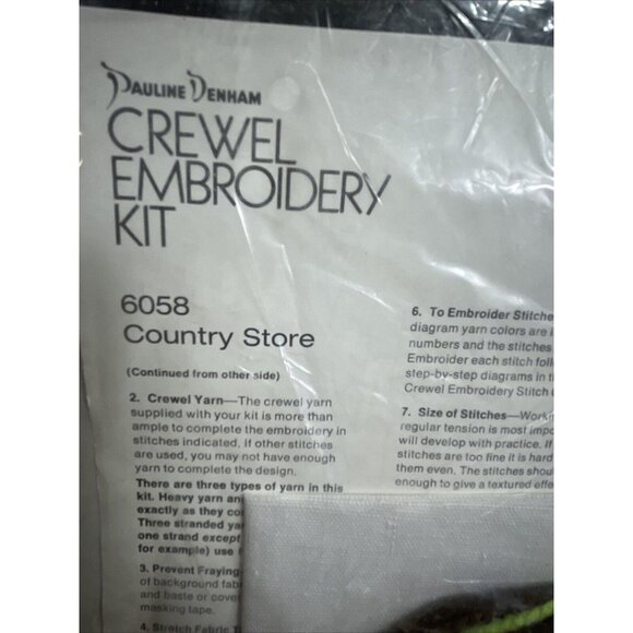 Vtg Autumn Country Store Winter Snow Embroidery Needle Point Kit Pauline Denham - Picture 5 of 5